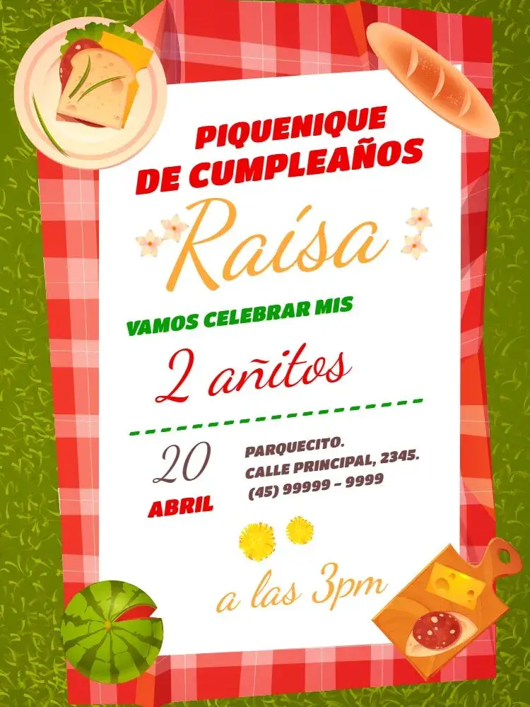 Invitación Picnic Divertido