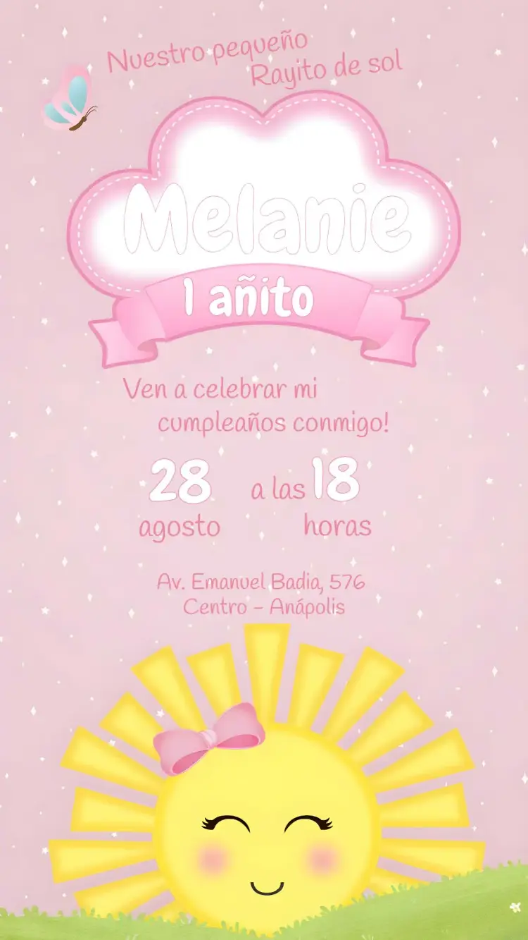 Invitación Rayo De Sol Niño