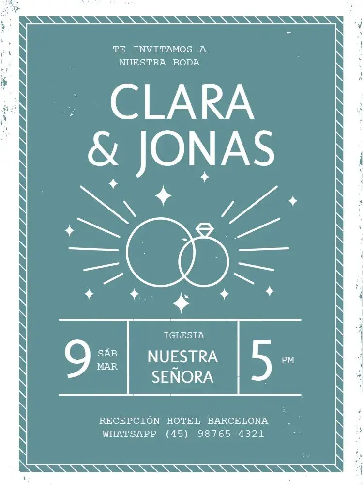 Invitación Boda Hipster / Novio Azul Moderno editable y personalizable
