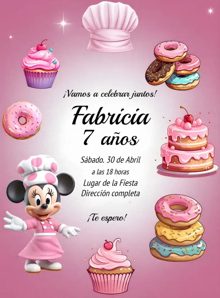 Invitación Minnie Mouse Candy Store