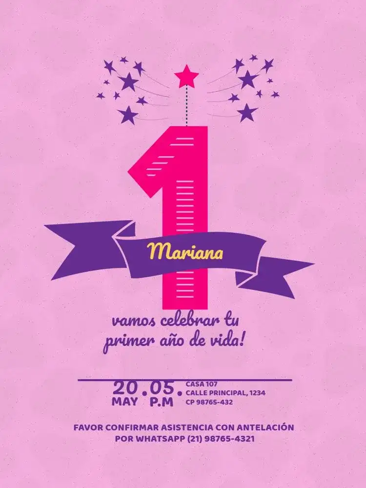 Primer Año Niña Delicada Estrella