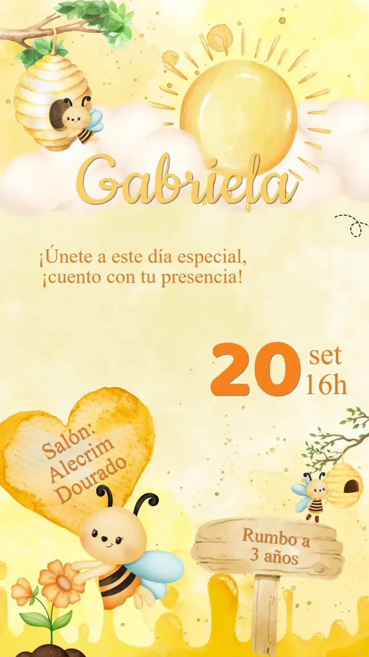 Invitación Cumpleaños Abejita