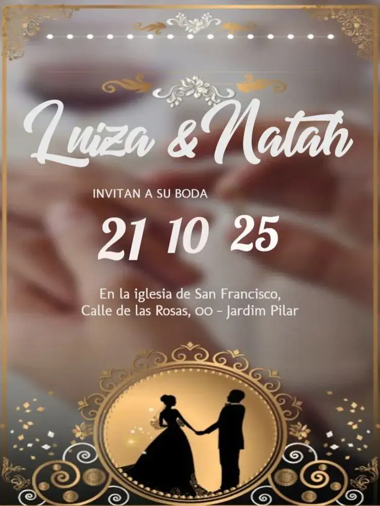 Invitación Boda Para Editar Vintage – tema Boda vintage, moderno, elegante, blanco y negro, delicado, arabescos