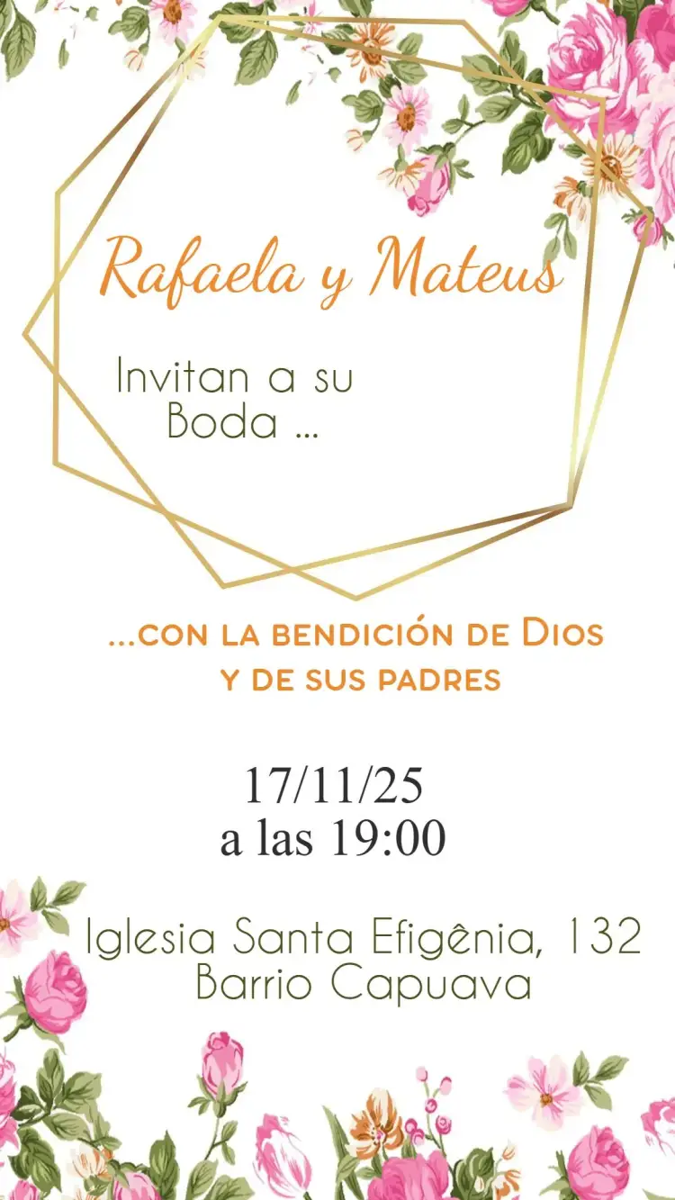 Invitación Boda editable y personalizable