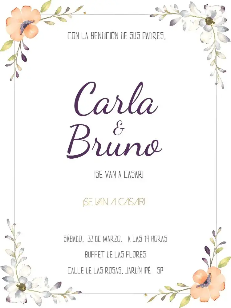 Invitación Boda Floral Blanca