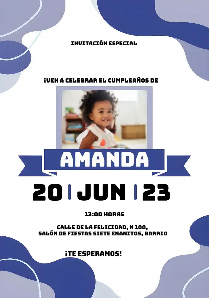 Invitación Fondo Del Mar Con Foto Rosa