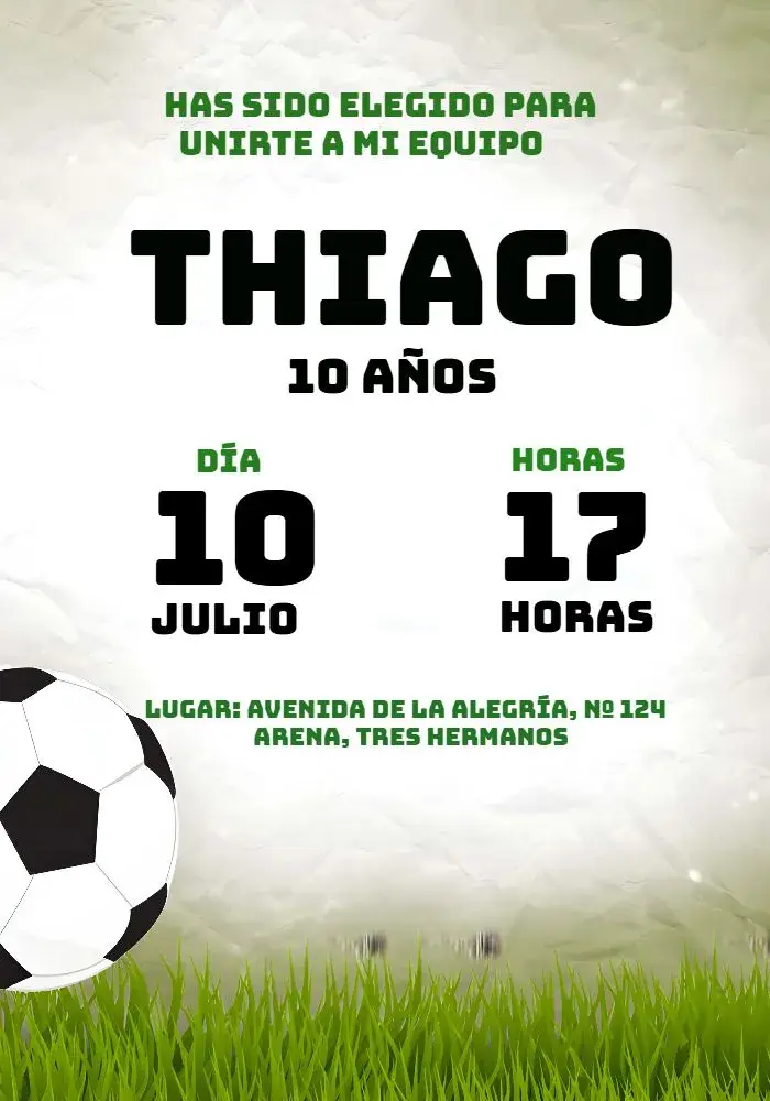 Invitación Fútbol Chute