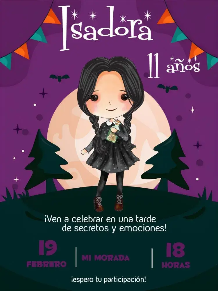 Invitación Wandinha Addams Familia
