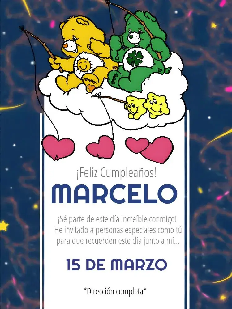 Invitación Ositos Cariñosos Rosa