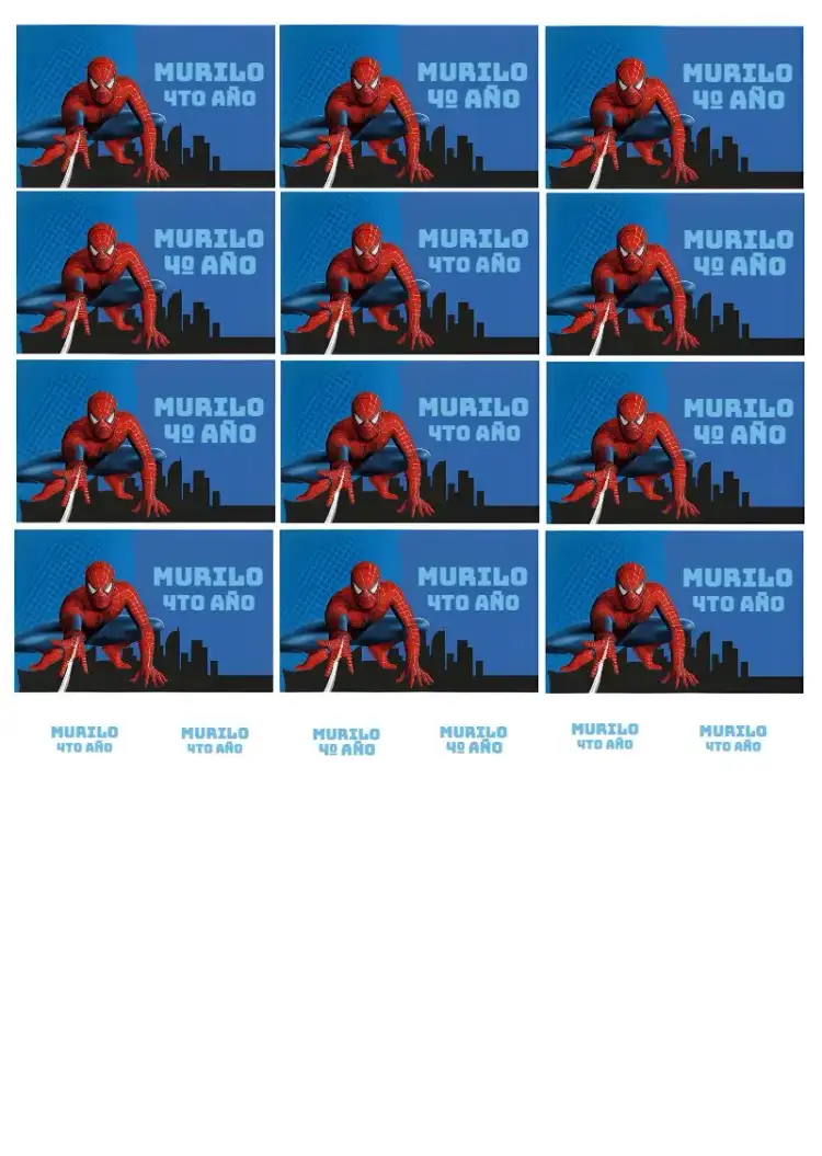 Etiqueta Escolar Spider-Man Azul