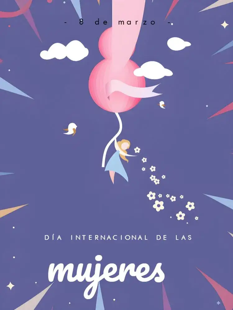 Invitación Publicación Día Internacional De La Mujer 8 – tema Más buscados floral, rosa, moderno, elegante, femenino, delicado