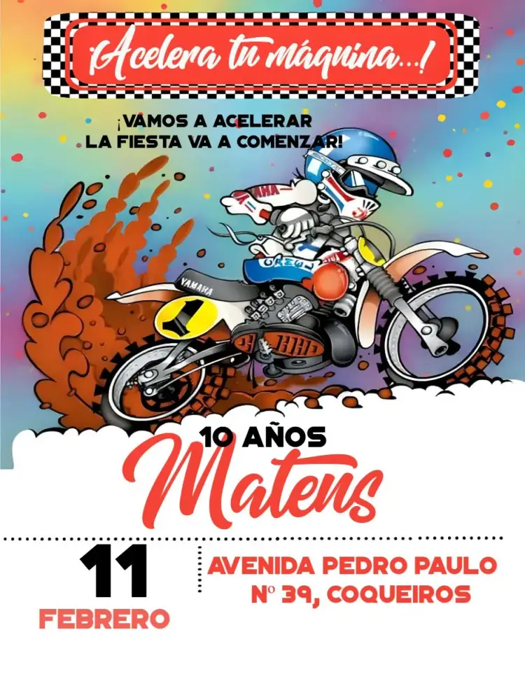 Invitación Motocross Motocrosss
