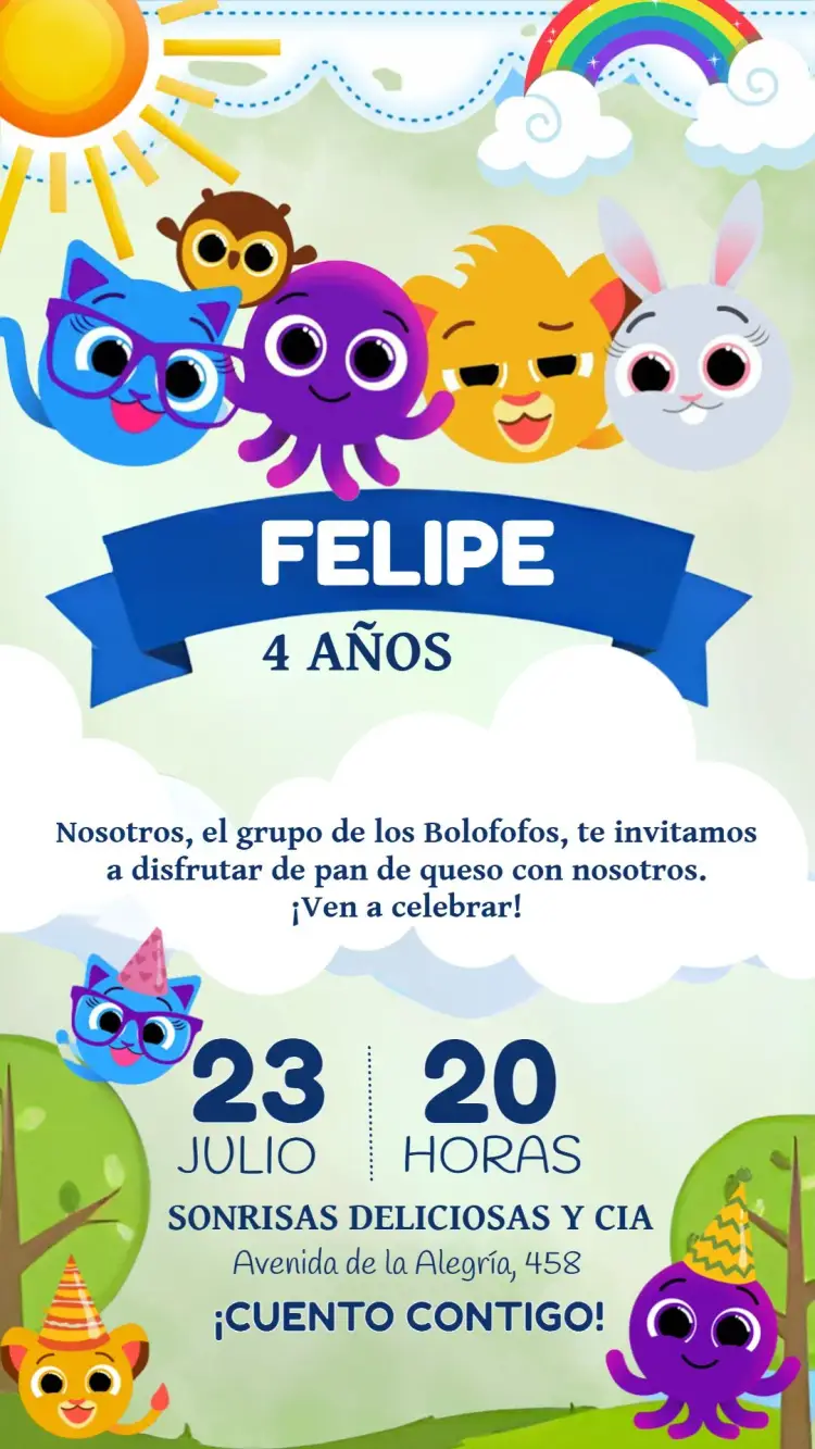 Invitación Pastelitos Coloridos