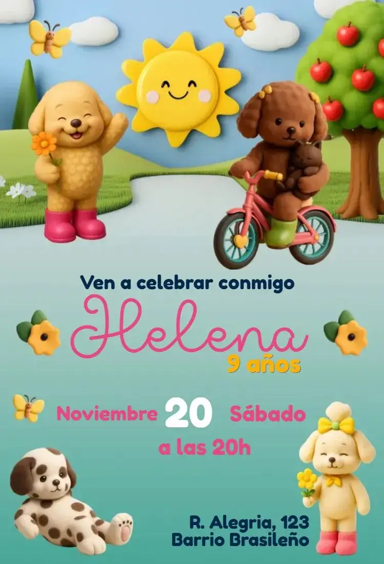 Invitación Bob Goods – tema Cumpleaños Infantil animales, infantil, naturaleza