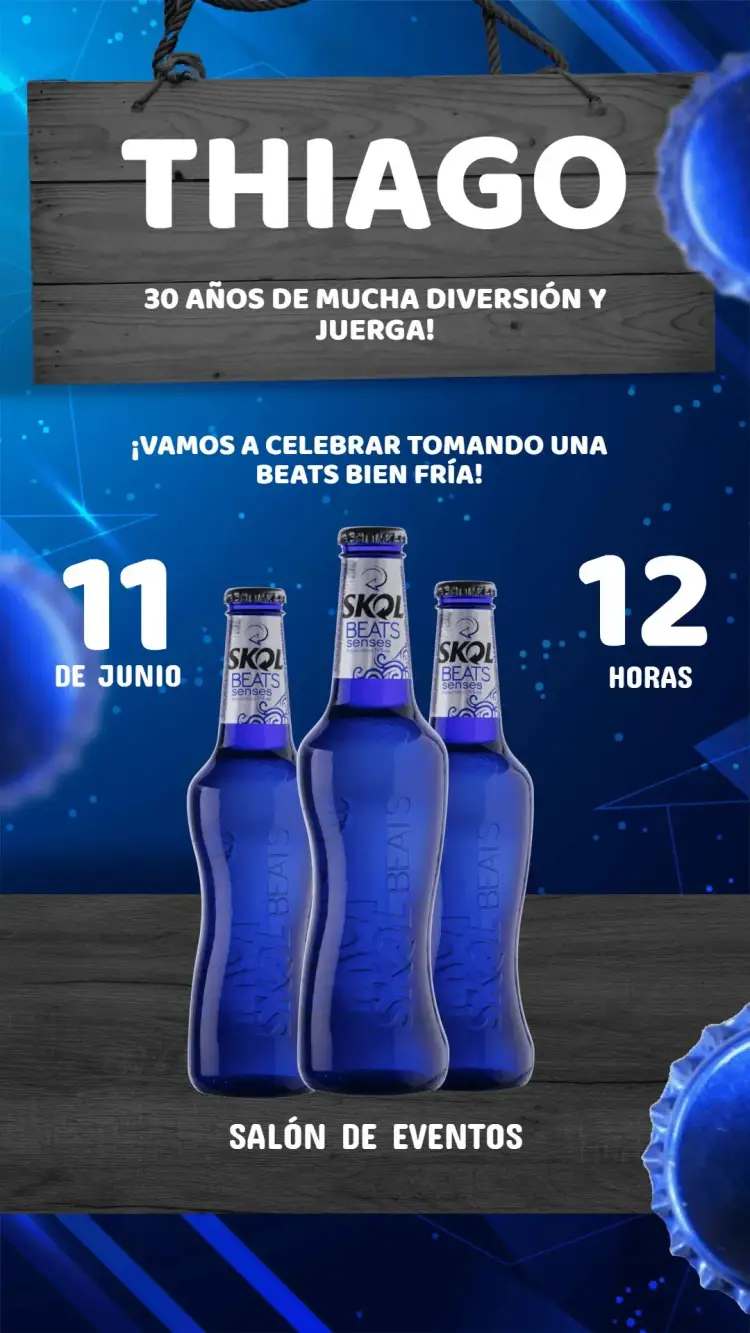 Invitación Cumpleaños Skol Beats