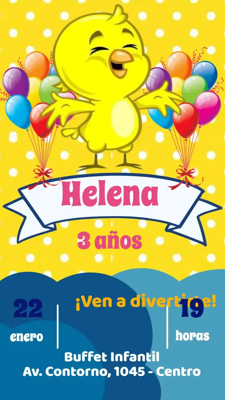 Invitación Pollito Amarillito