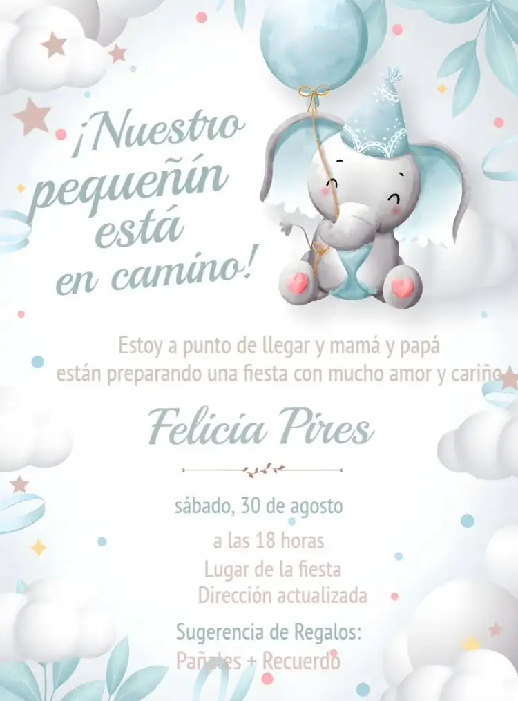 Baby Shower Elefantito Pañales