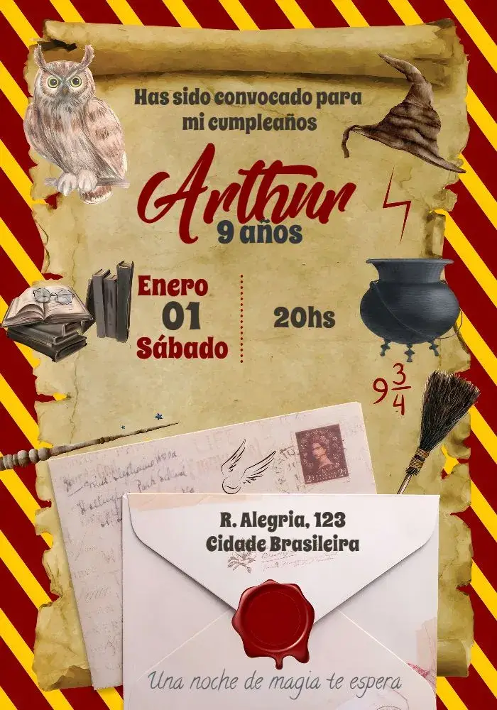 Invitación Caldero de Harry Potter