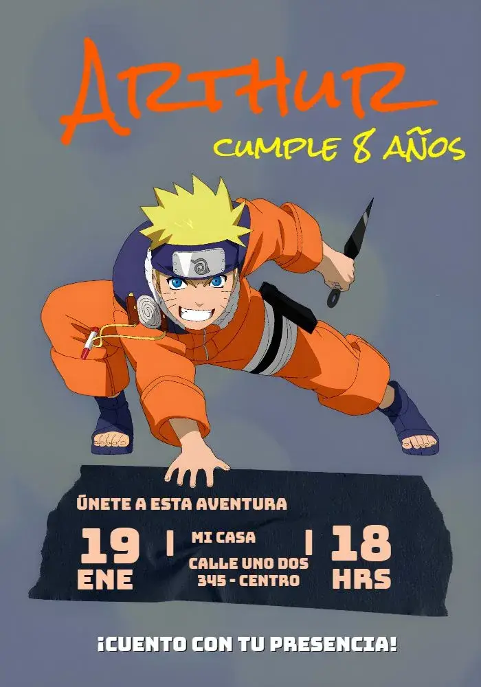 Invitación Naruto Uzumaki