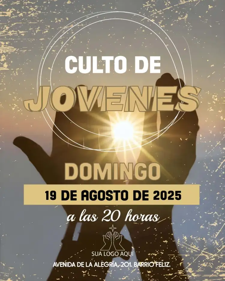 Arte Para Culto De Jóvenes Iglesia Foto