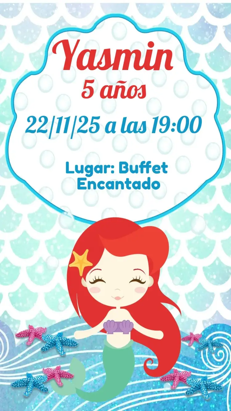 Invitación Sirena Baby