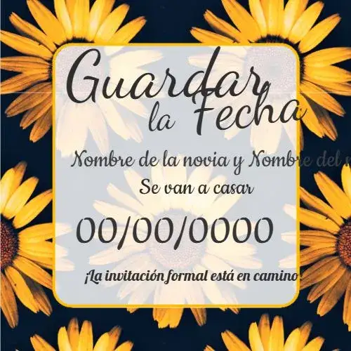 Invitación Save The Date Girassol – tema Cumpleaños floral, vintage, rústico, amarillo, boho