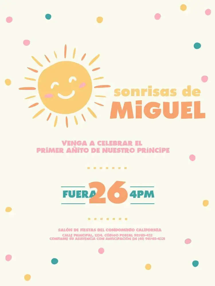 Invitación Sonrisas Bebé Bolitas Encuentro