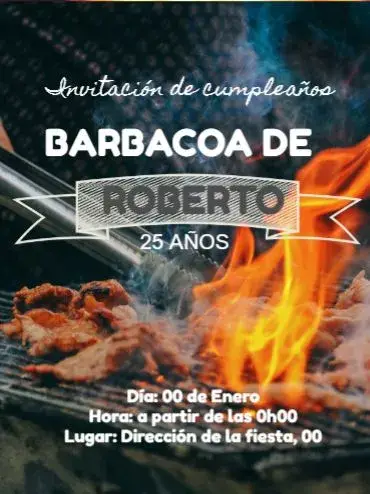 Invitación Barbacoa Bagual Online editable y personalizable