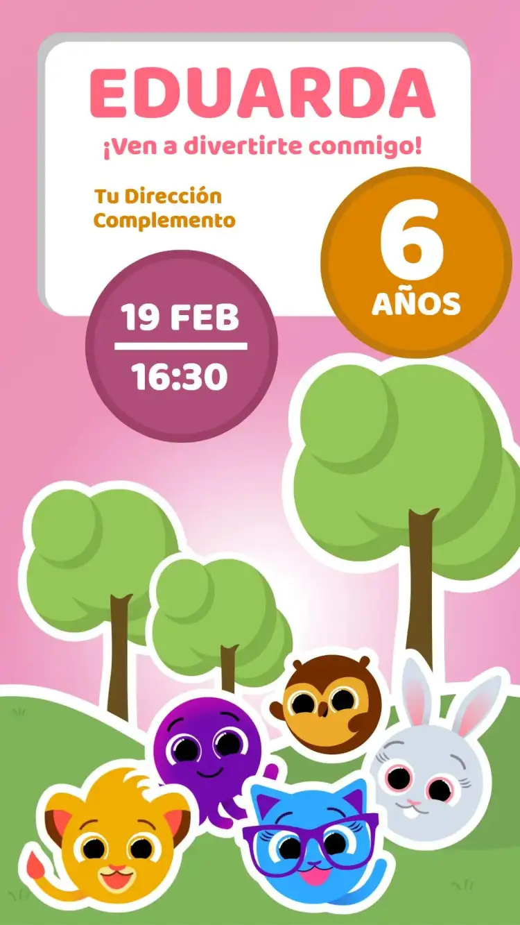 Invitación Bolofofos – tema Cumpleaños Infantil rosa, divertido, colorido, infantil, lúdico