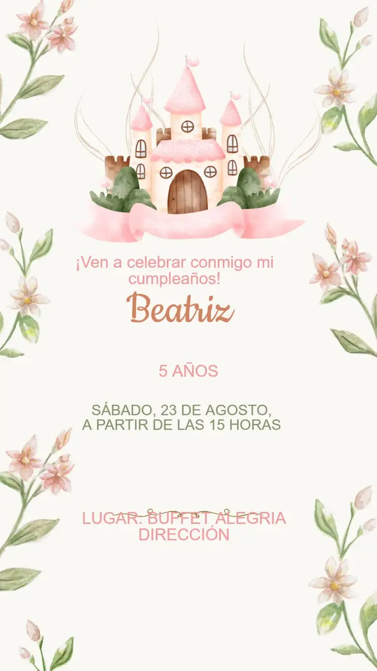 Invitación Cumpleaños Princesa
