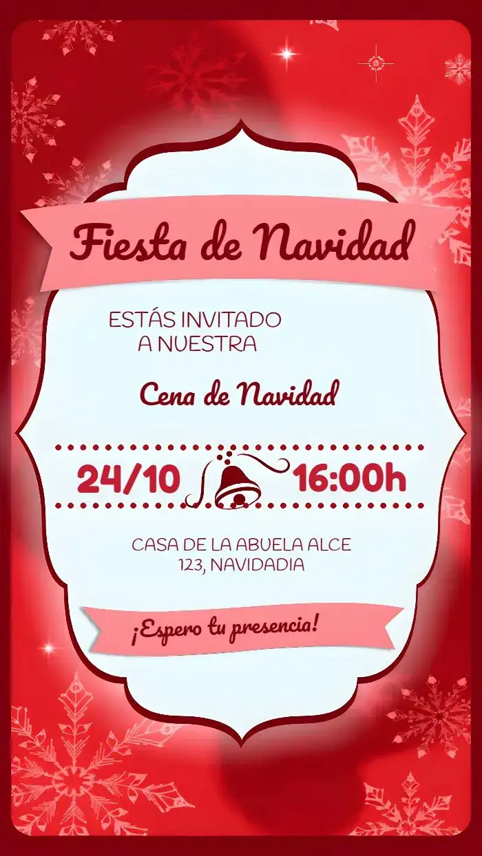 Invitación Para Cena De Navidad Fiesta – tema Fechas Conmemorativas rojo, navideño, festivo, clásico, ilustraciones navideñas, elementos navideños