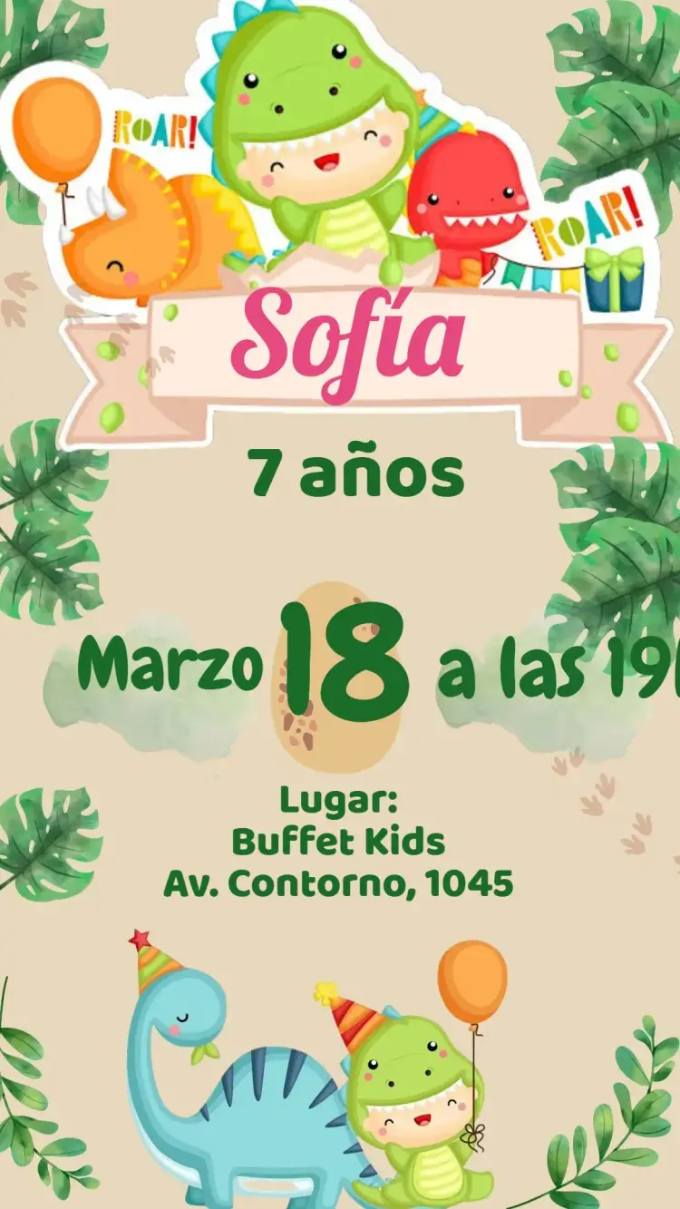 Invitación Dinosaurio