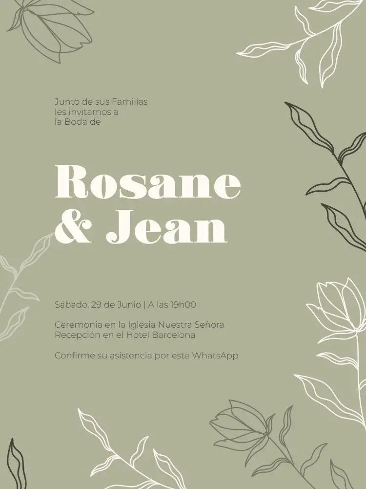 Invitación Boda Virtual Para Whatsapp Moderna y Elegante