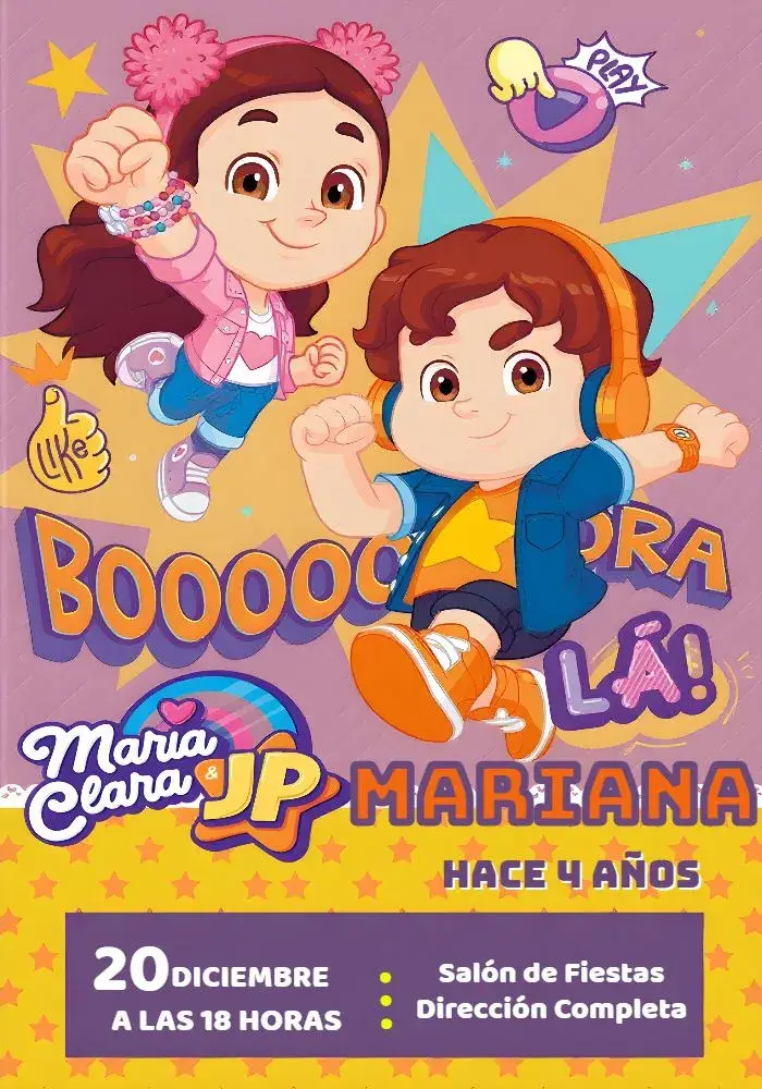 Invitación Maria Clara y Jp Rosa