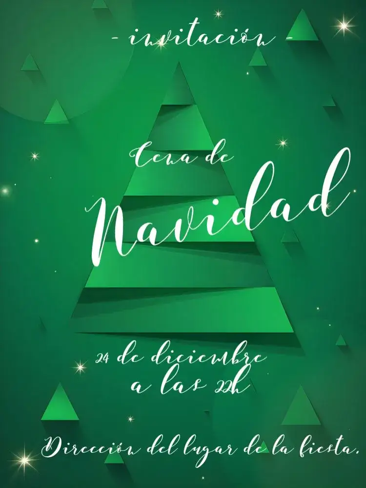 Invitación Celebración de Navidad – tema Fechas Conmemorativas verde, festivo, moderno, minimalista, ilustración de navidad