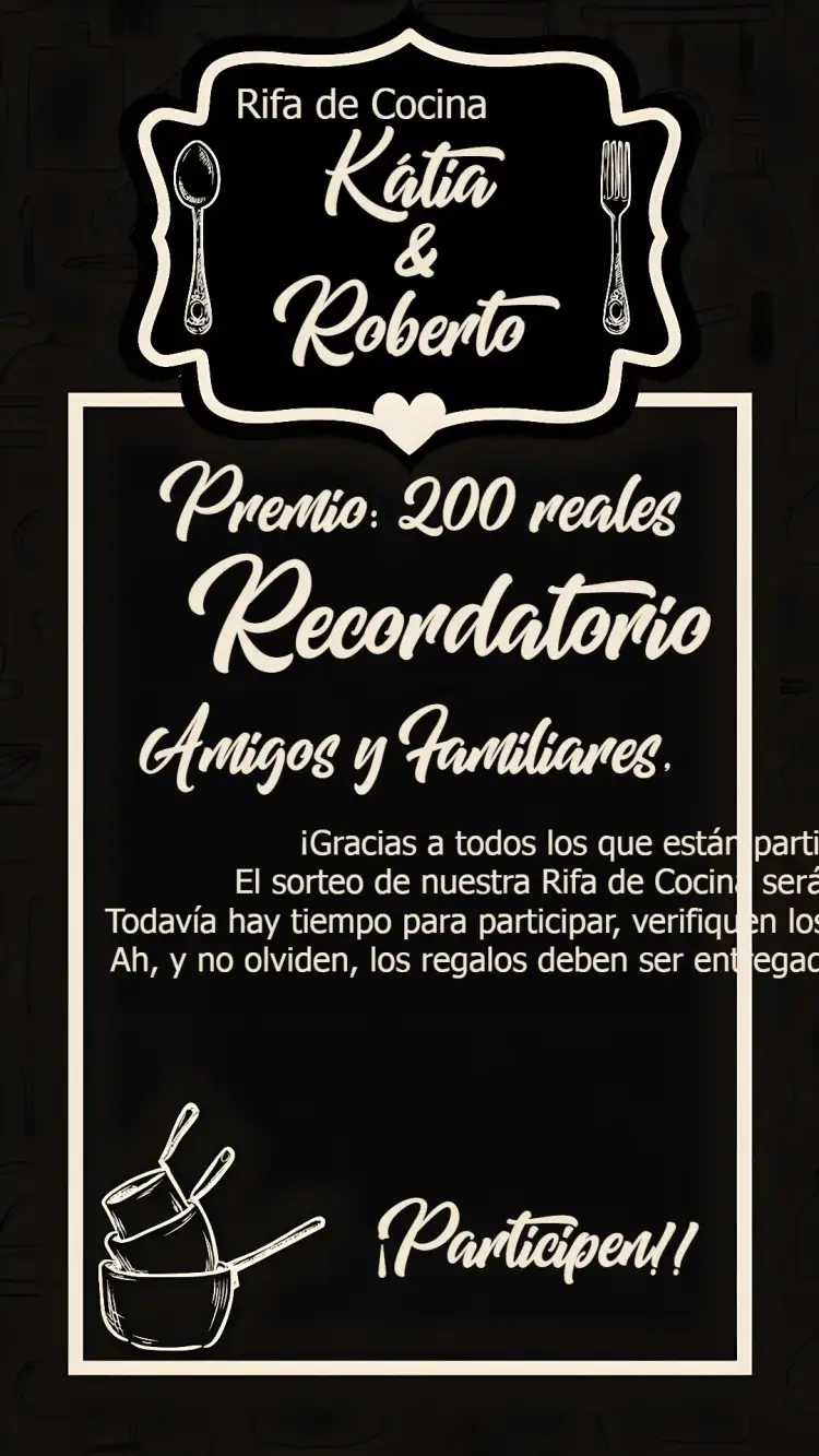 Invitación Té de Cocina Gris Rifa – tema Despedida de Soltera minimalista, moderno, cinza, chalkboard, elegante, cozinha