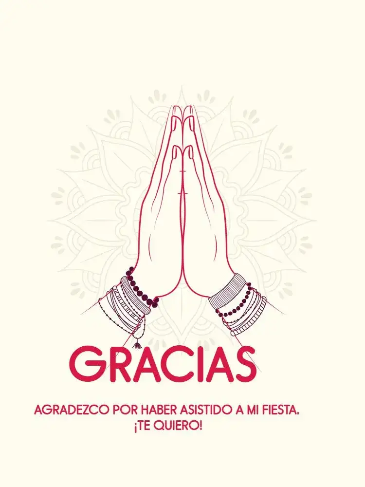 Tarjeta De Agradecimiento Personalizada Delicada Boho