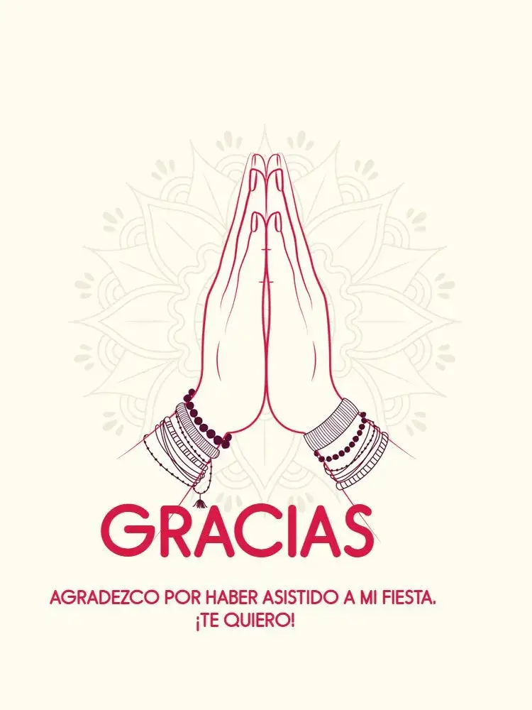 Invitación Tarjeta De Agradecimiento Personalizada Delicada Boho
