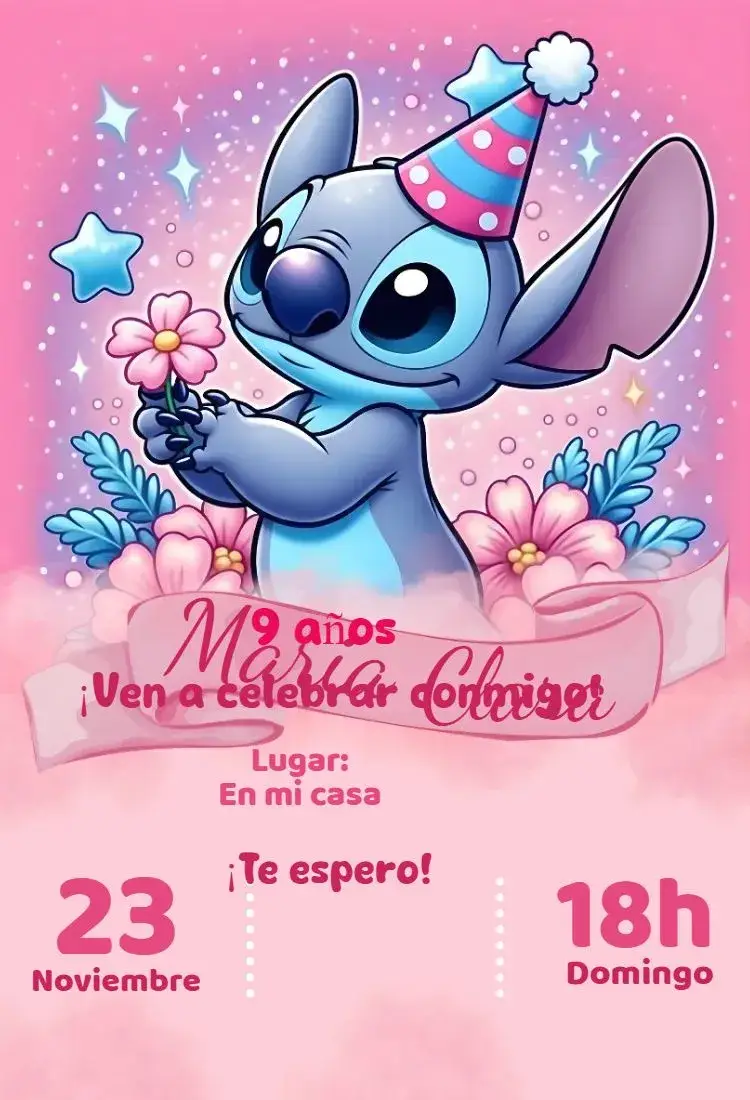 invitación digital de Stitch