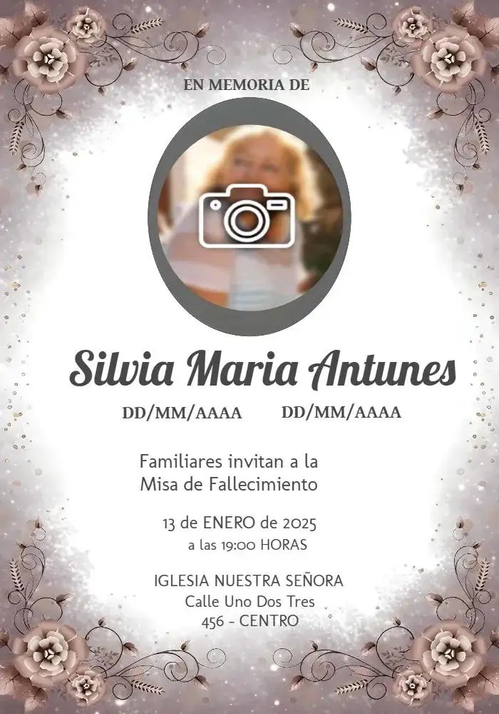 Misa De Fallecimiento Con Foto Luto