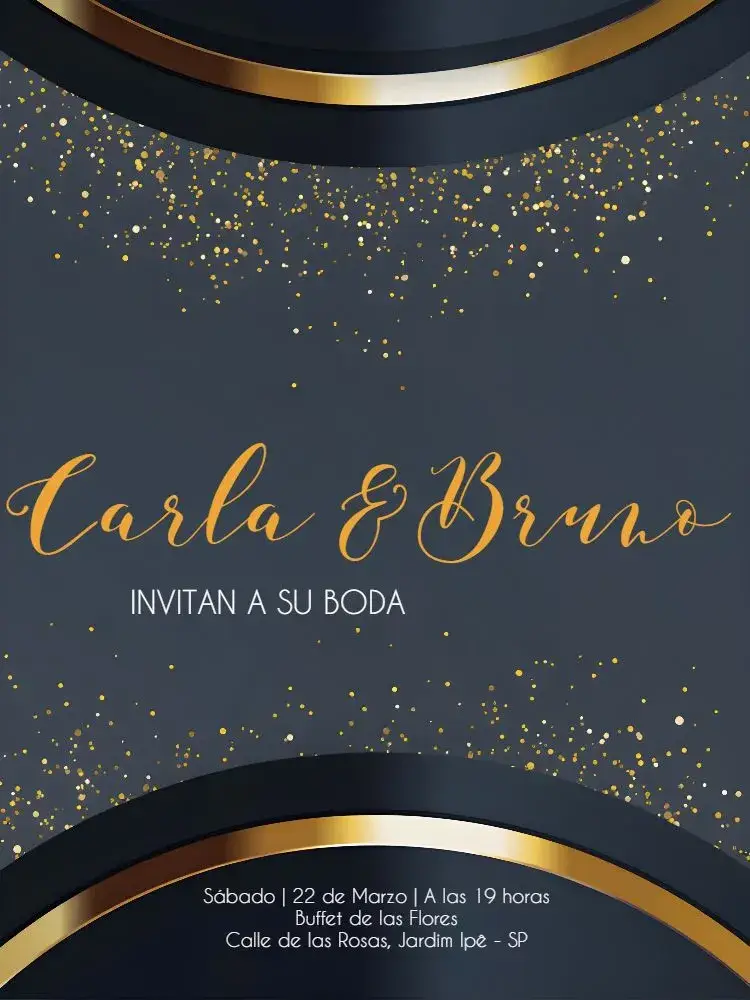 Invitación Boda Elegante en Negro
