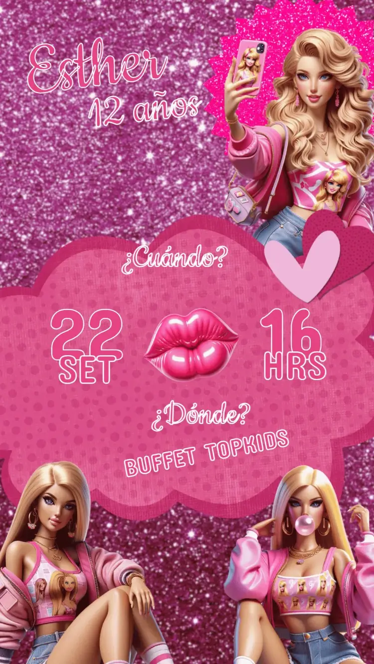 Invitación Cumpleaños Barbie