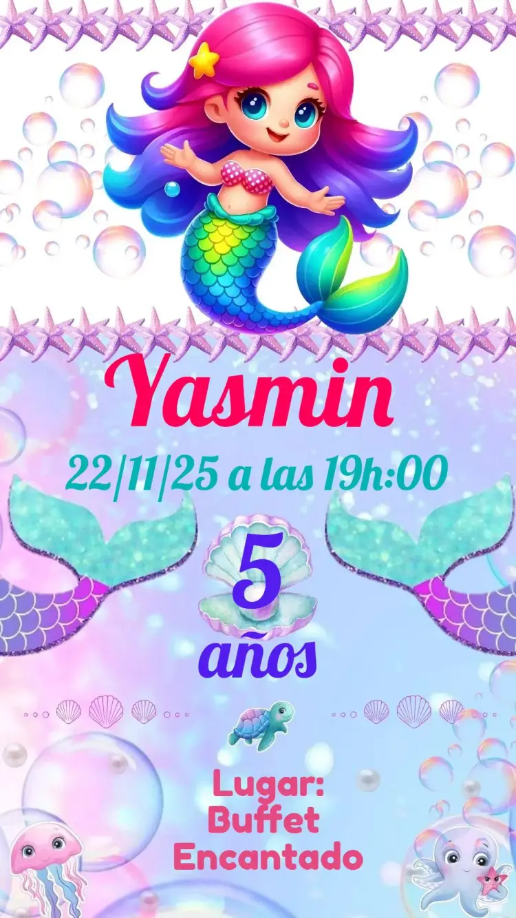 Invitación Sirena Bebé