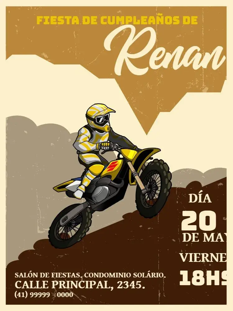 Invitación Moto Vintage