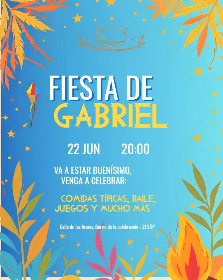 Invitación Arraiá San Juan Azul
