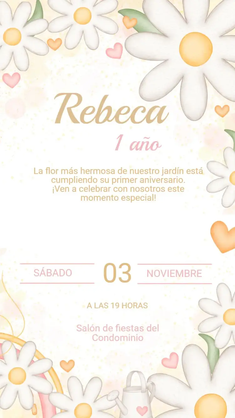 Invitación Cumpleaños Infantil Margarita