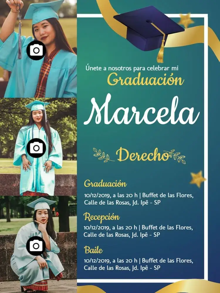 Invitación Graduación Con Foto Tiffany