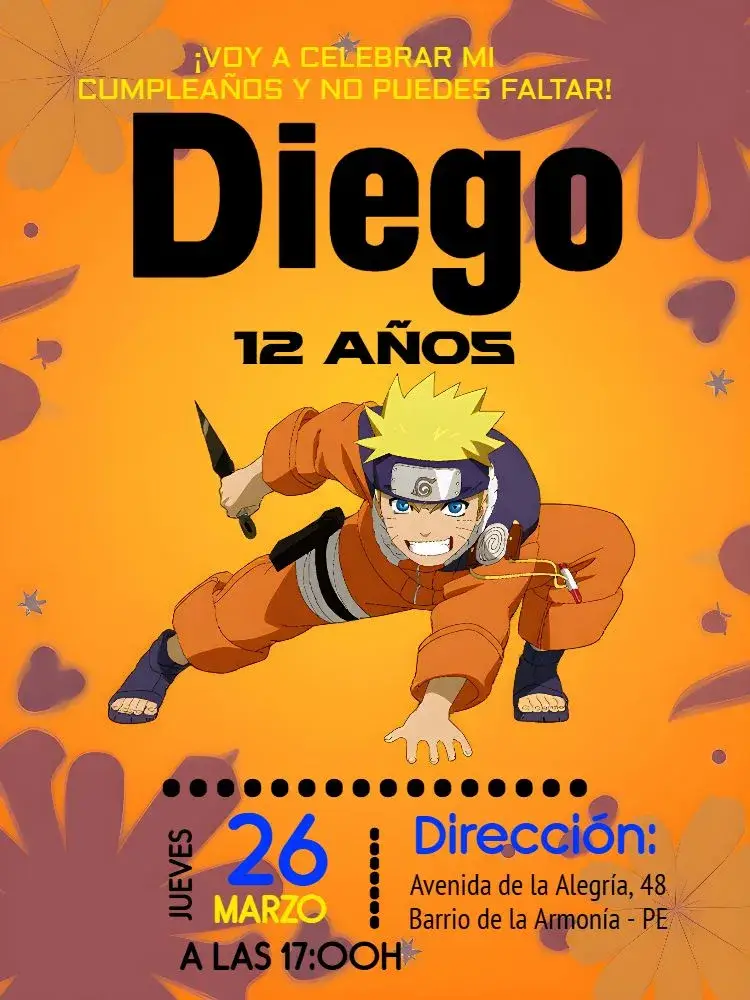 Invitación Naruto Fondo