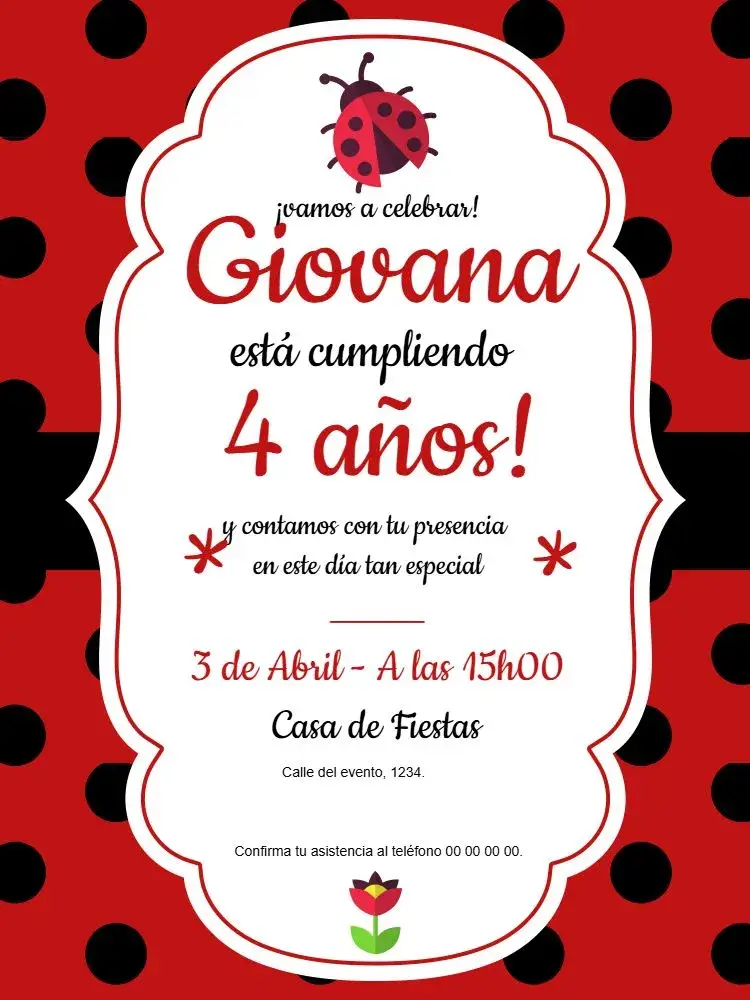 Invitación Joaninha Fiesta