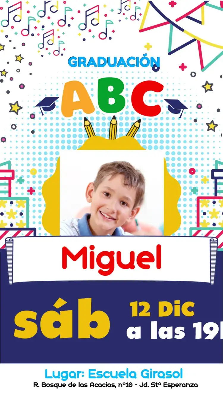 Graduación Infantil Con Foto Fiesta